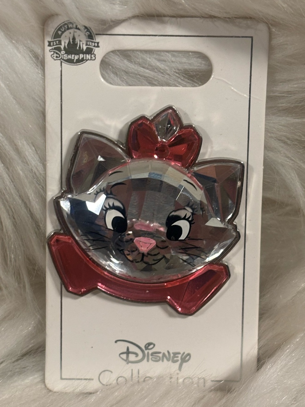 Disney Pin Aristocats Marie Cat clear and pink acrylic 3D NEW